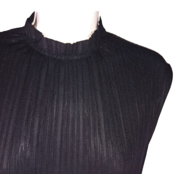 Zara Black Dress Pleated Women's Size Small Sleeveless - Picture 4 of 7